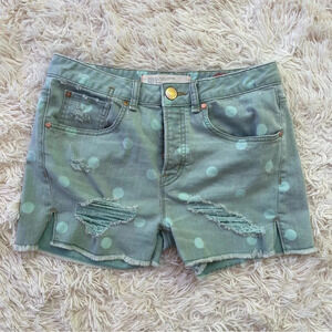 Marc by Marc Jacobs Size 29 Dandy Dot Seafoam Distressed Shorts mid rise mint